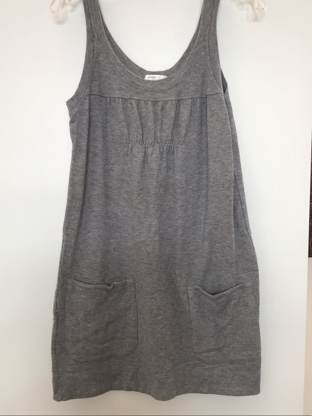 Vince Gray Sleeveless Knit Pocket Dress
